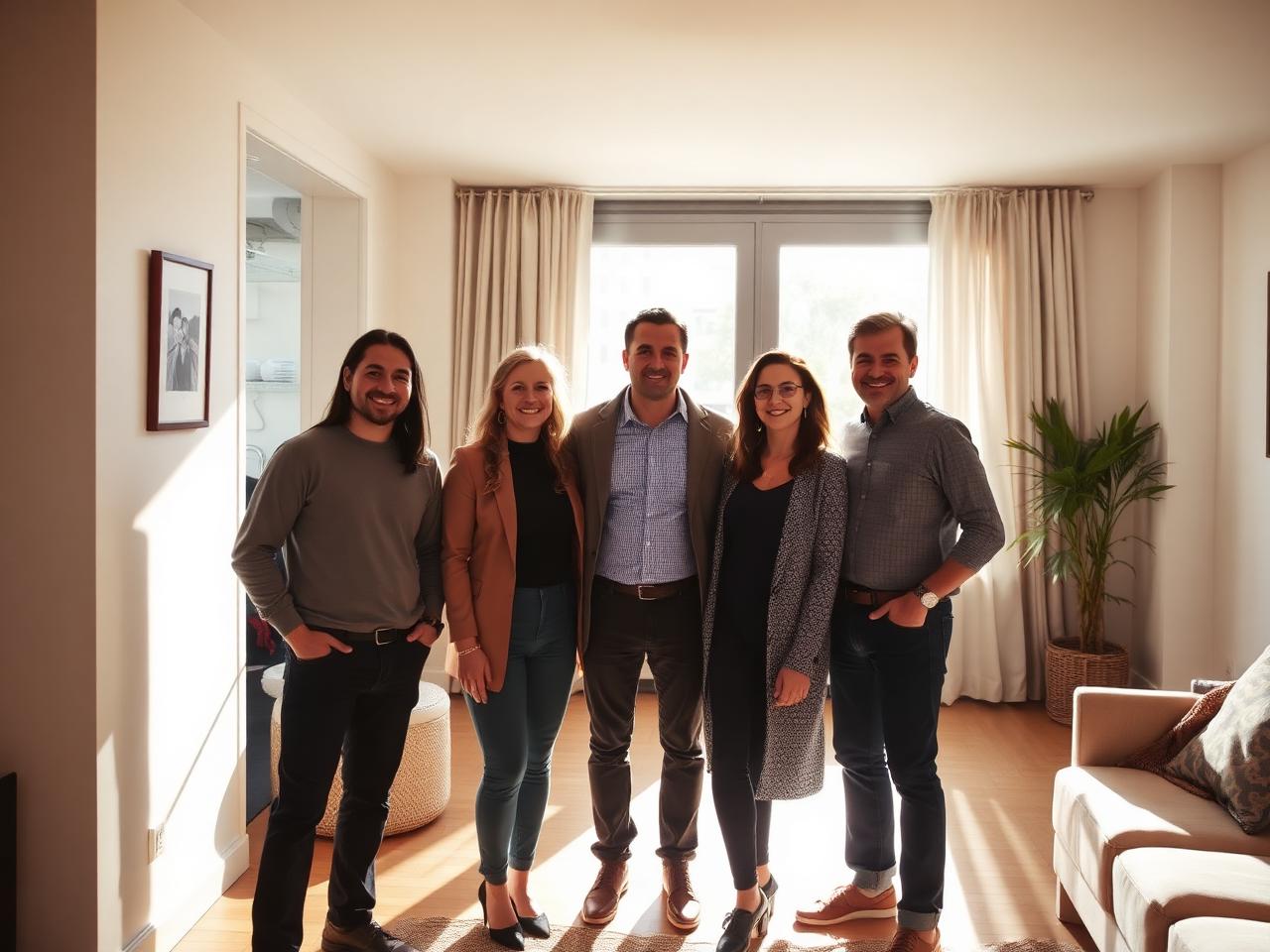 Equipo de Aiello Propiedades en un departamento